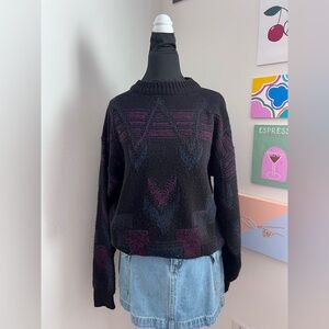 Vintage Italian Geometric Knit Sweater (L)